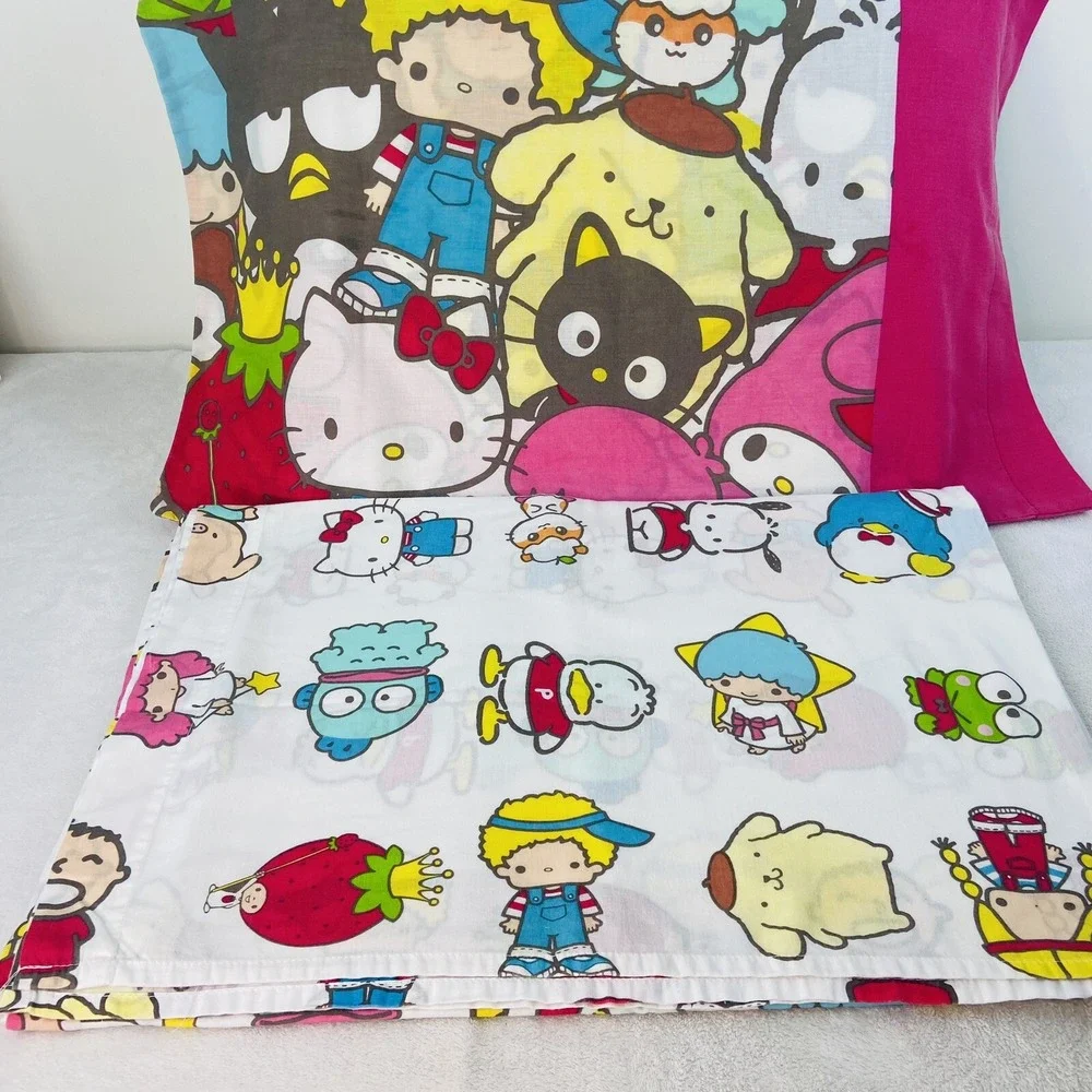 Sanrio Friends Bedding Twin Flat Sheet Pillowcase Hello Kitty 2010 Cotton Blend